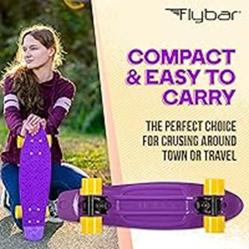 Flybar 22 Inch Kids Skateboard – Mini Cruiser Skateboards for Kids Ages 6-12, Outdoor Toys, Lightweight, Durable, Non-Slip Deck, ABEC-7 Bearings, Holds up to 175 lbs - Image 2